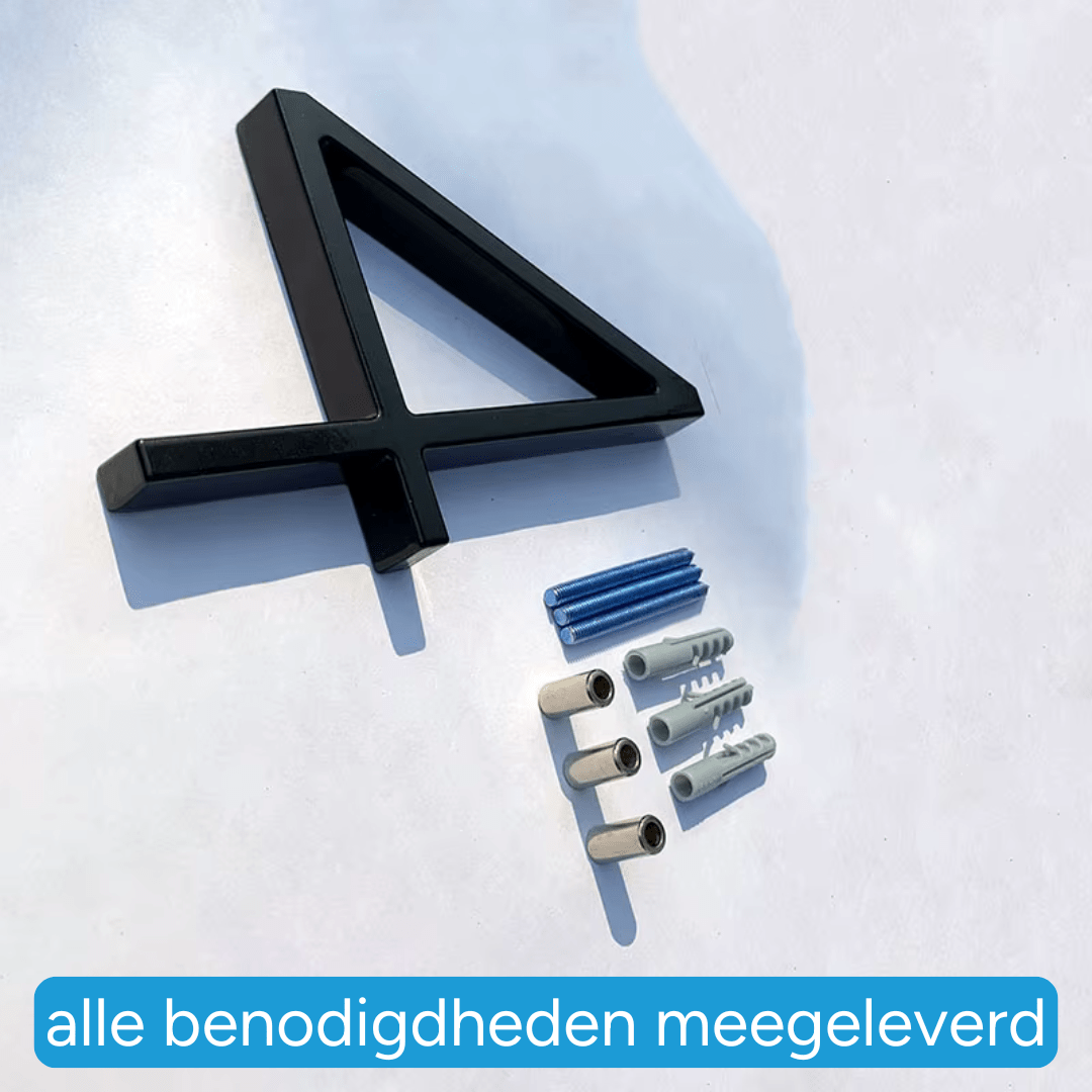Huisnummer Zwart - Beldeur